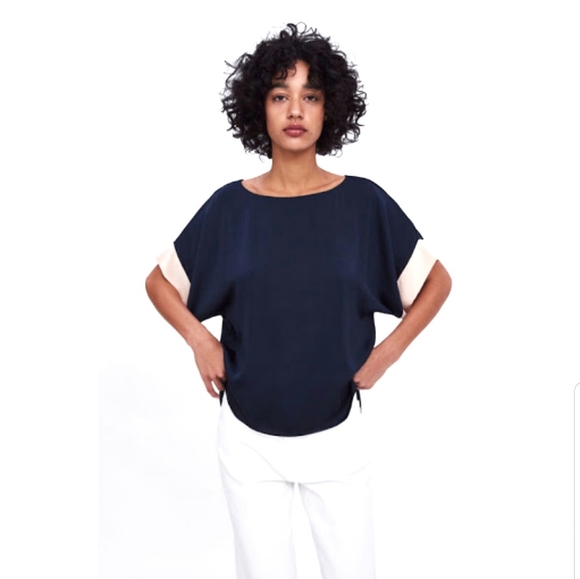 Zara Tops - ZARA Hi Low Two Tone Sleeve Tunic